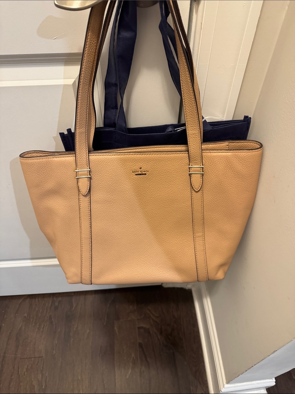 kate spade Beige Pebbled Leather Tote